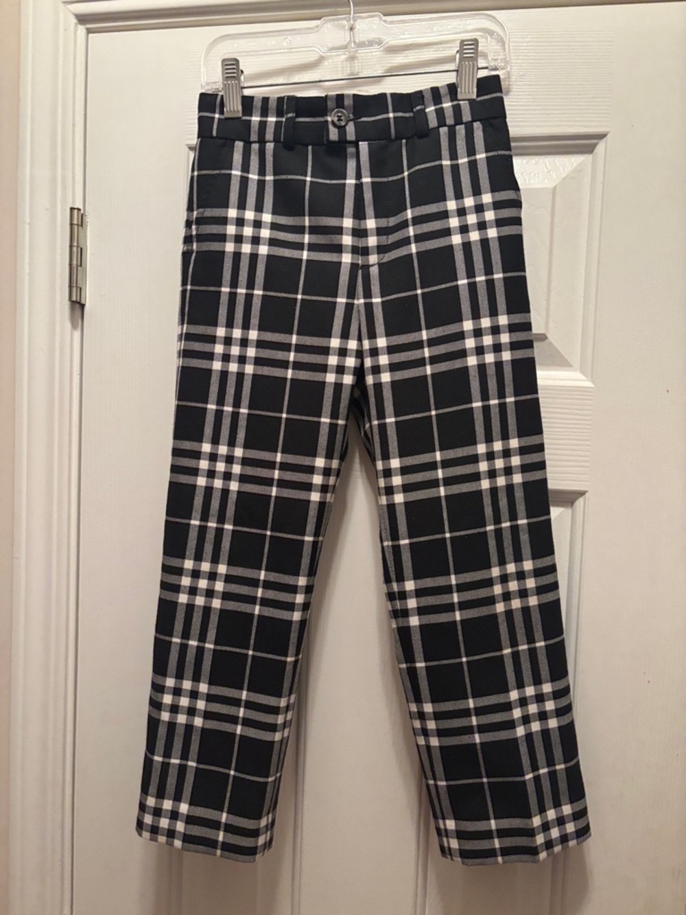NWOT BURBERRY Boys Black & White Plaid pants